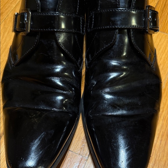 Versace Collection Shiny Black Leather Derbys Size 11 - Picture 9 of 9